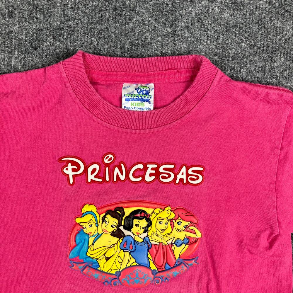 Thessh‎ T-Shirt Girls Size 6-8 Pink Disney Princess Graphic Tee Short Sleeve